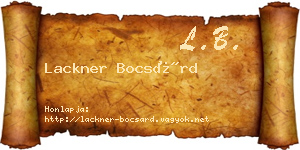 Lackner Bocsárd névjegykártya